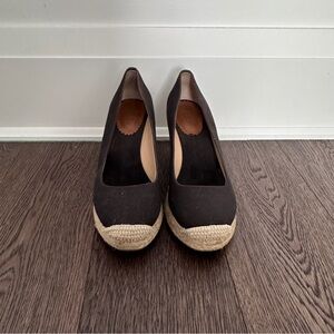 Women's J Crew Black Wedge Espadrille